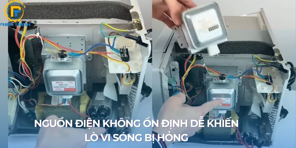 Nguồn điện không ổn định khiến lò vi sóng hoạt động kém hiệu quả