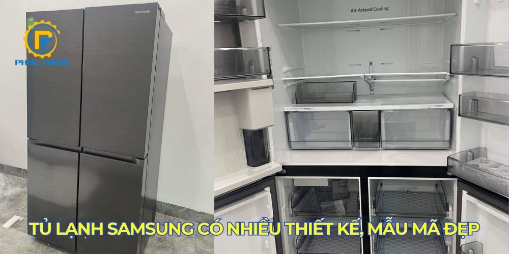 Tủ lạnh Samsung sở hữu thiết kế sang trọng, nhiều mẫu mã